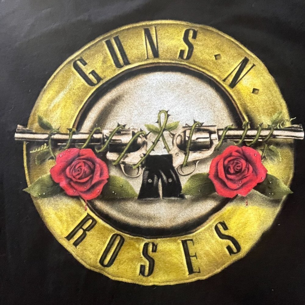 Guns‎ N Roses Shirt Mens Large Black Short Sleeve Pullover Graphic Print
